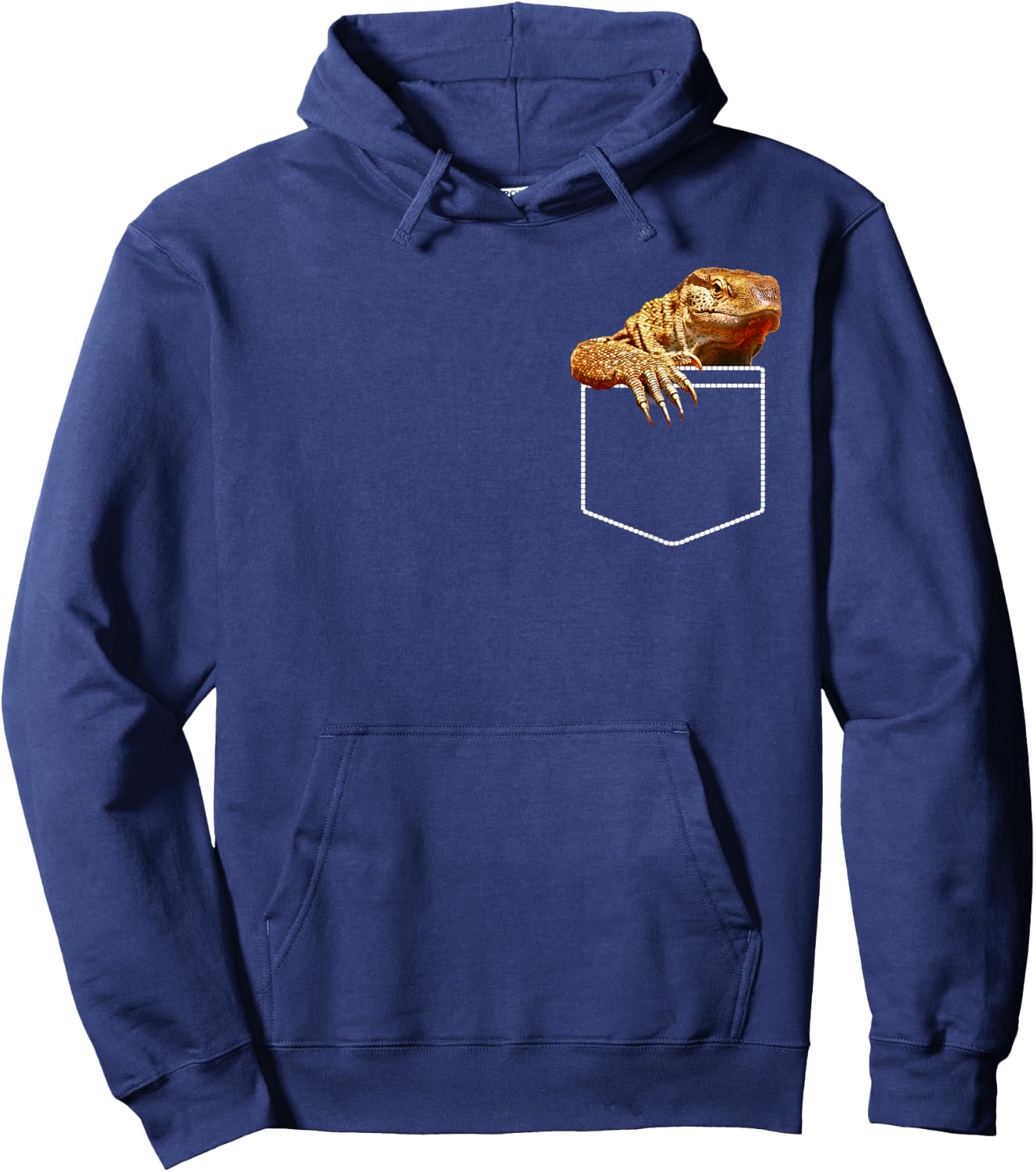 Savannah Monitor Lizard Pocket Hoodie - Hoodie | Navy