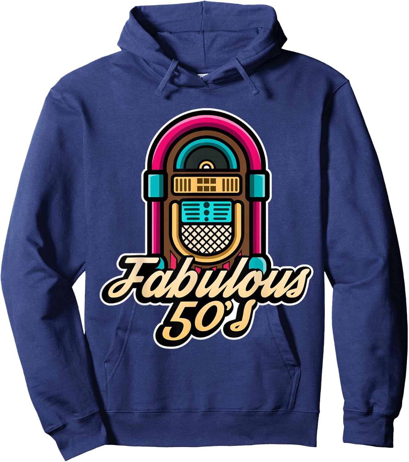 Sock Hop Costume Fabulous 50s Jukebox for Greaser Babe Hoodie - Hoodie | Navy