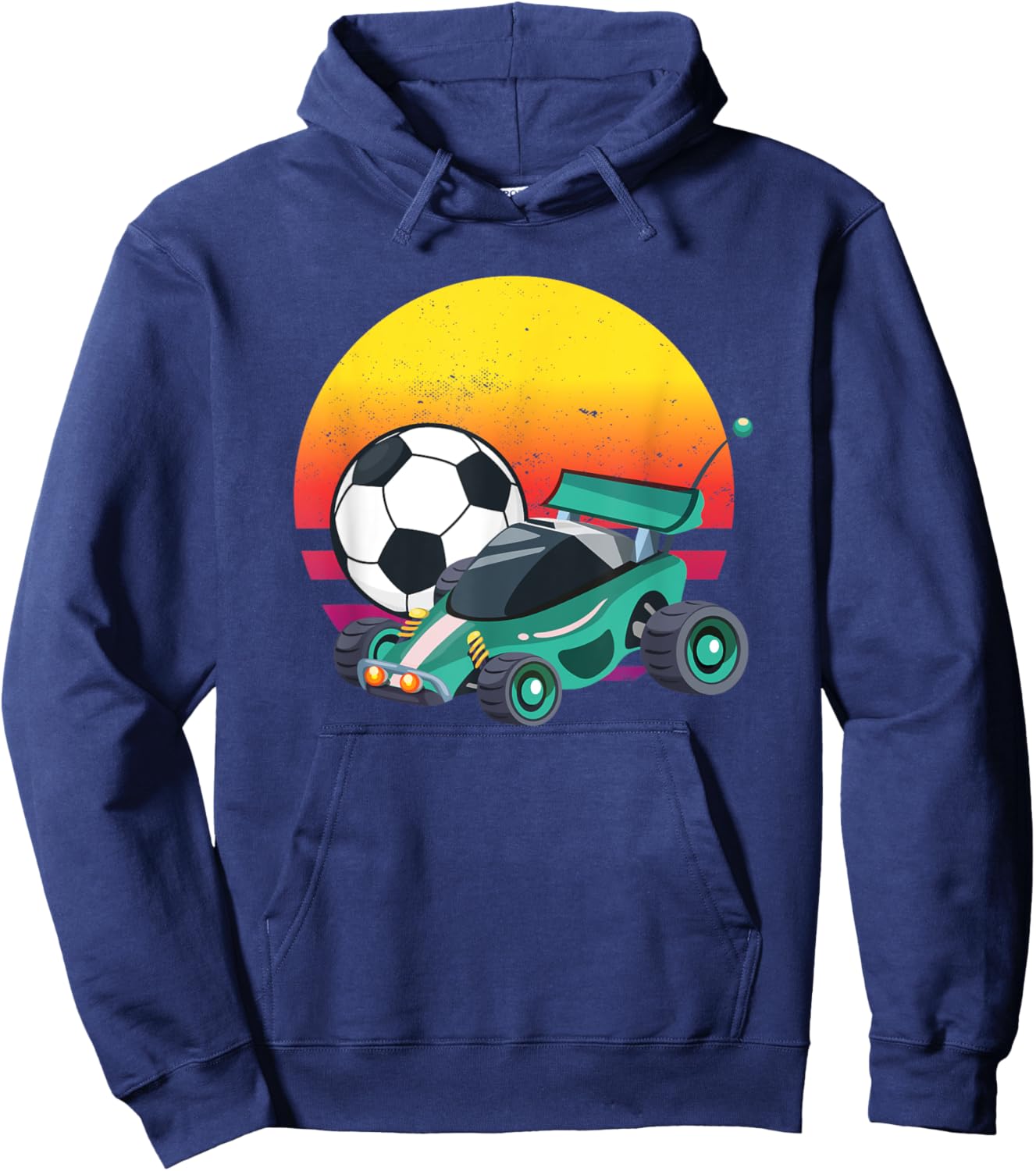 Retro Vintage Rocket RC Soccer Car League Hoodie - Hoodie | Navy