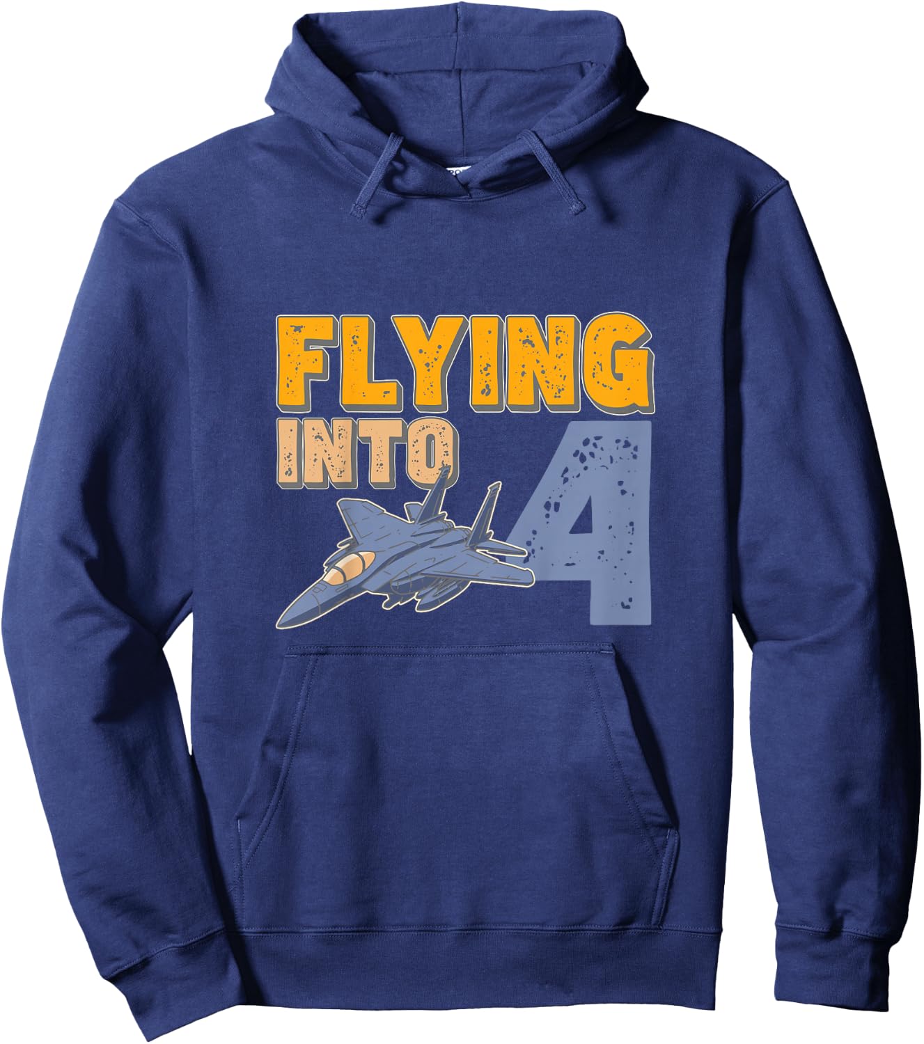 Flying Into 4 Fighter Jet 4 Year Old 4th Birthday Hoodie - Hoodie | Navy
