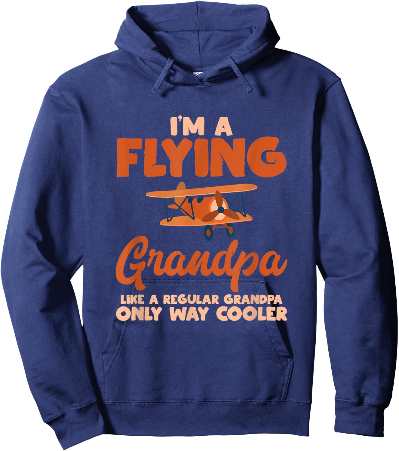 Flying Grandpa Pilot Airplane Lover Aviation Gift Outfit Hoodie - Hoodie | Navy