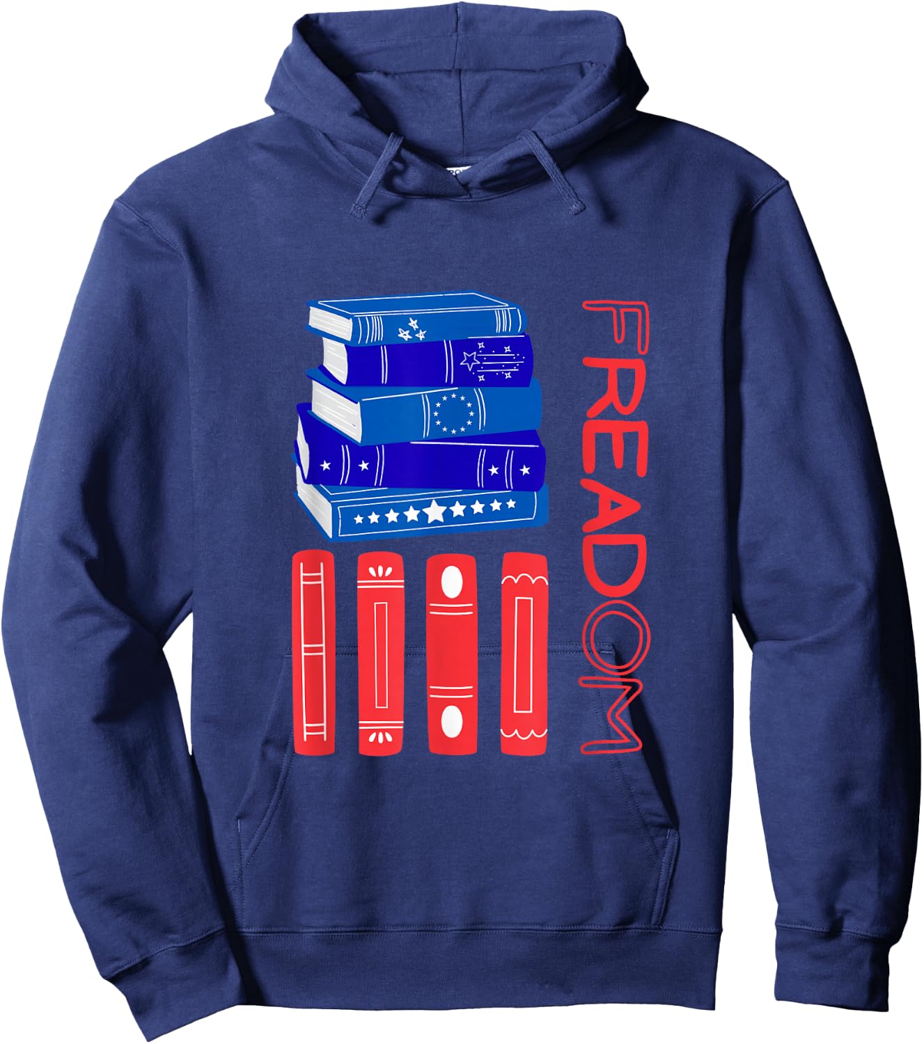 fREADom Freedom 250th USA United States Library Book Hoodie - Hoodie | Navy