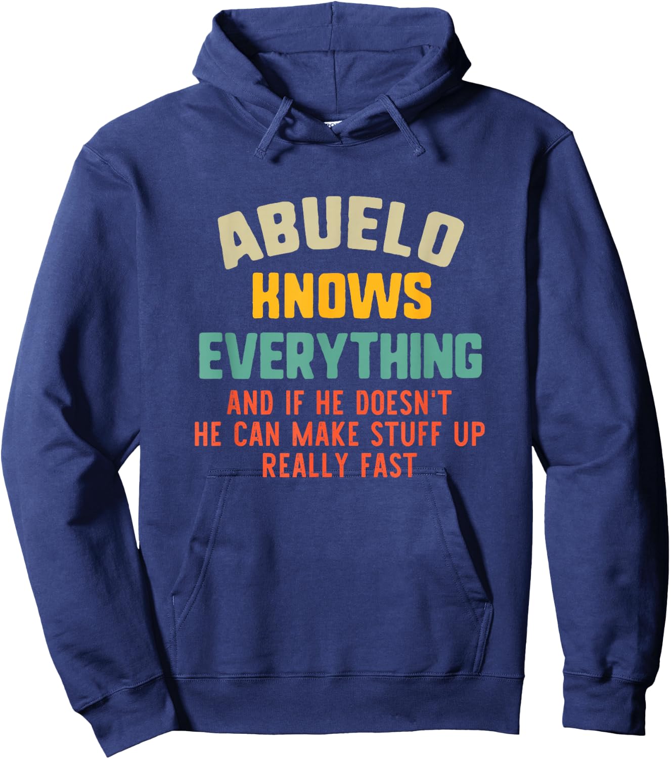 Abuelo Knows Everything Vintage Grandpa Funny Hoodie - Hoodie | Navy