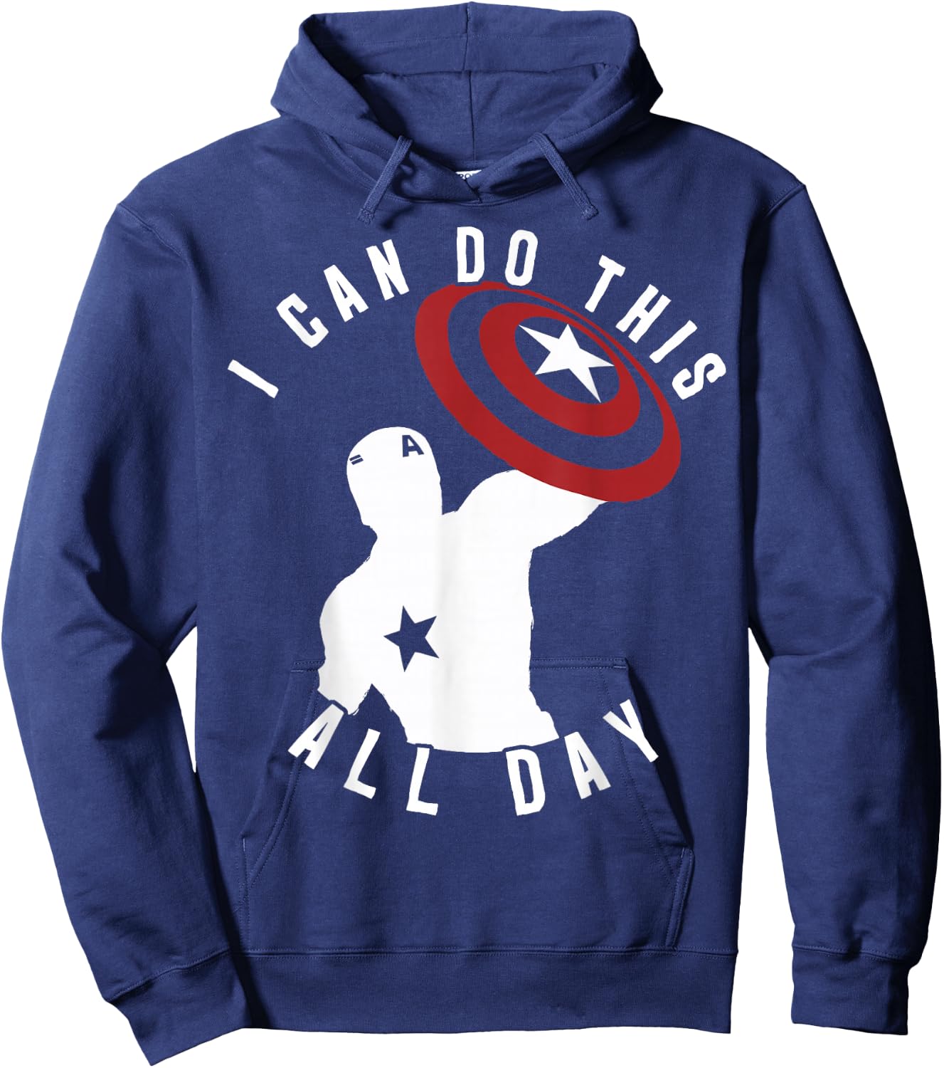 Marvel Captain America I Can Do This All Day Silhouette Small Hoodie - Hoodie | Navy
