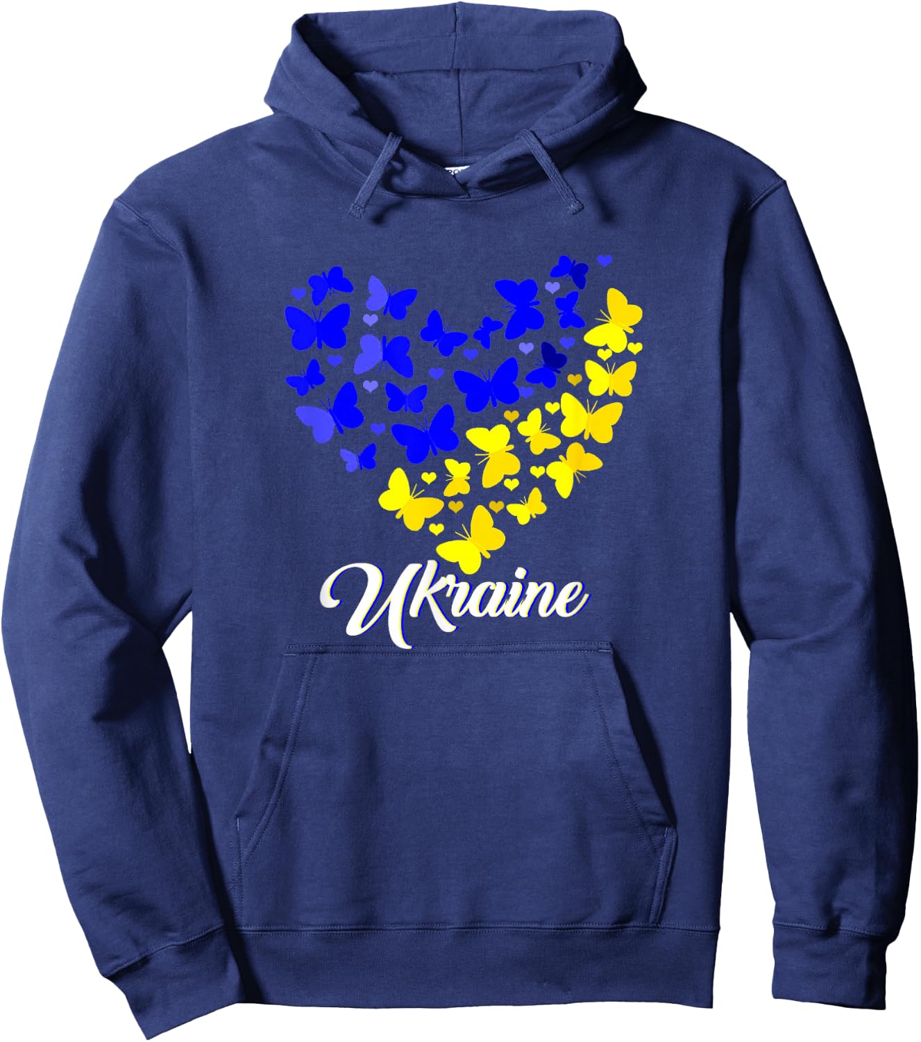 Heart Heart Ukraine shirt Butterfly I Stand With Ukraine Hoodie - Hoodie | Navy