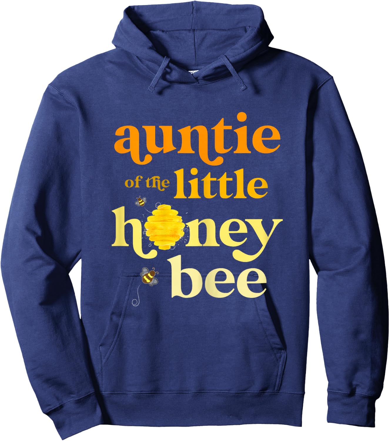 Auntie Little Honey Bee Birthday Gender Reveal Baby Shower Hoodie - Hoodie | Navy