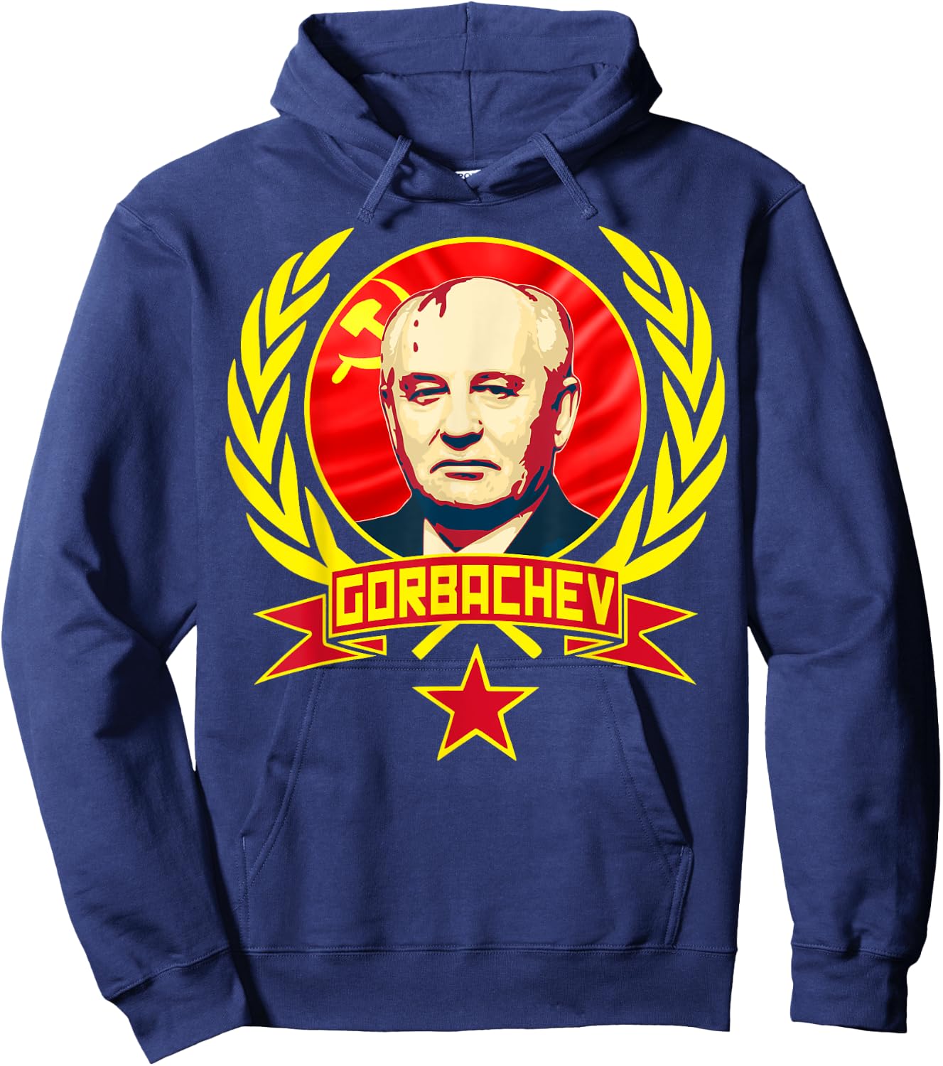 Mikhail Gorbachev Soviet Communism Propaganda Hoodie - Hoodie | Navy