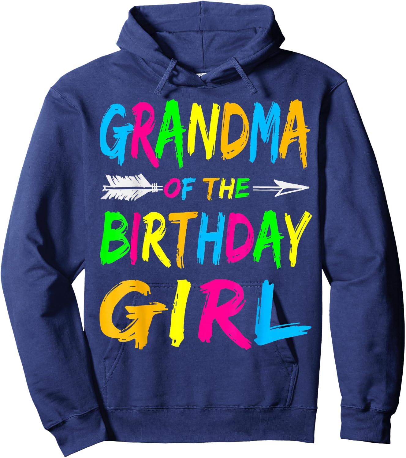 Grandma of the Birthday Girl Retro 80's Party Shirt Hoodie - Hoodie | Navy