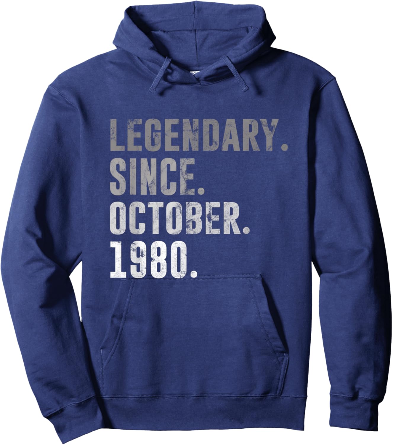 45th Birthday Vintage Legendary Since October 1980 Hoodie - Hoodie | Navy