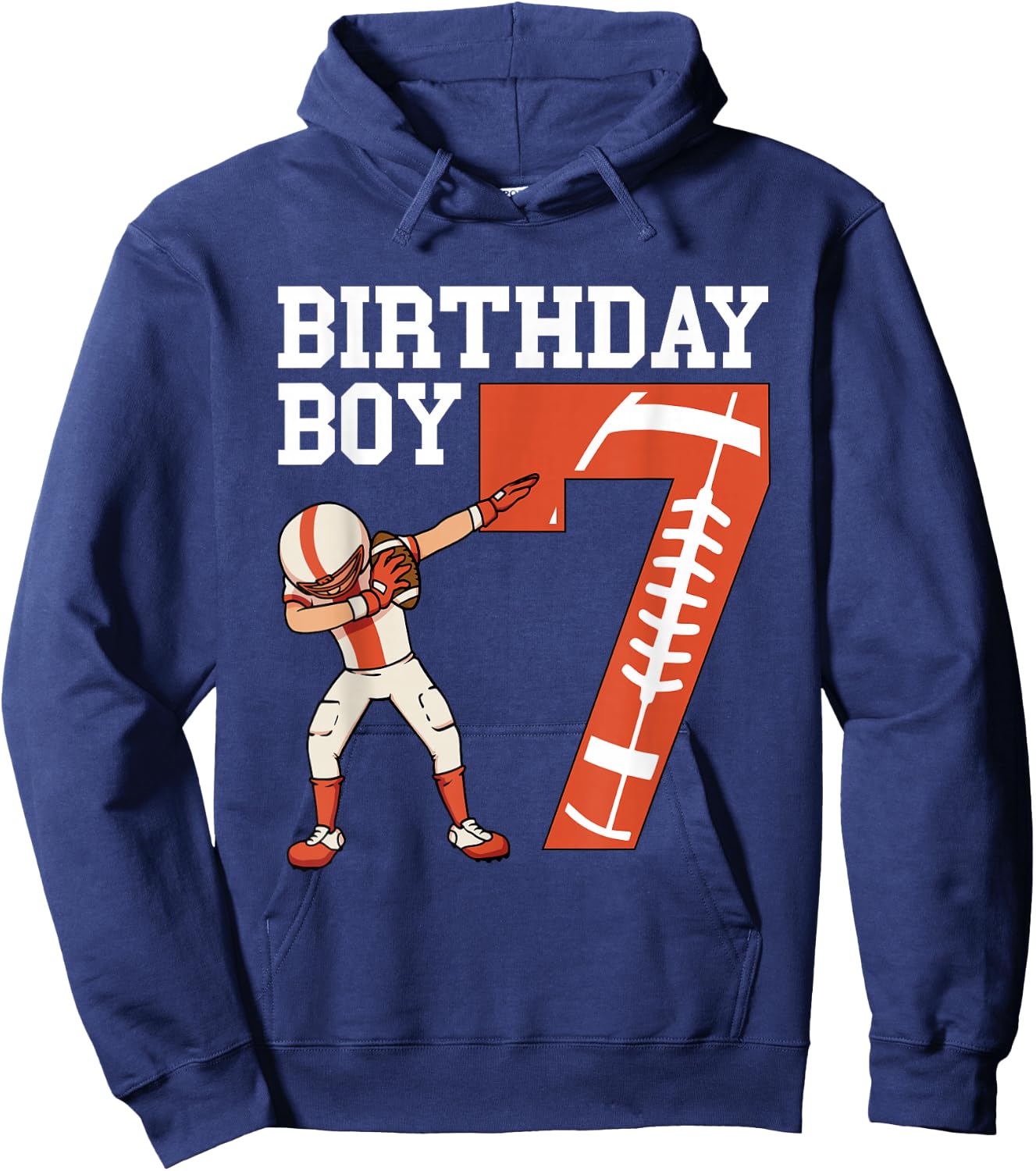 7 Years Old Boy Football Player 7th Football Birthday Boys Hoodie - Hoodie | Navy