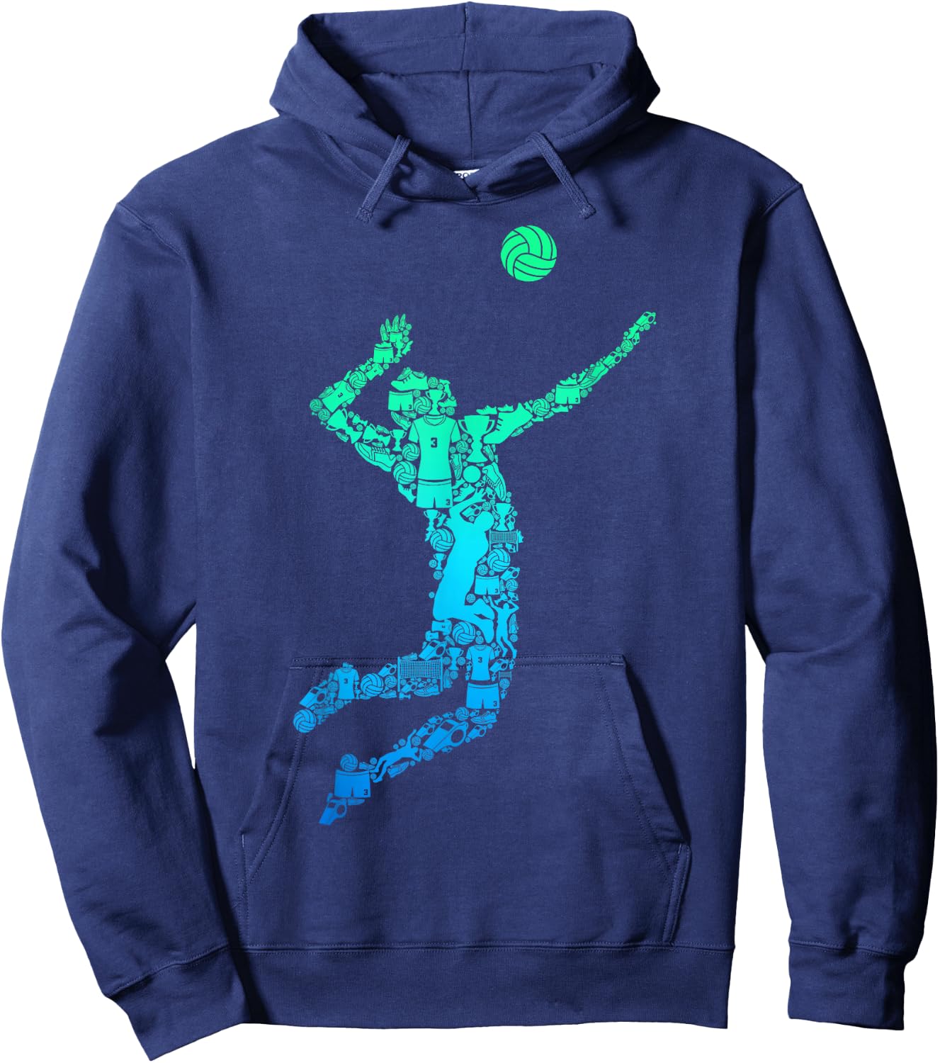 Volleyball Player Boys Men Youth Hoodie - Hoodie | Navy