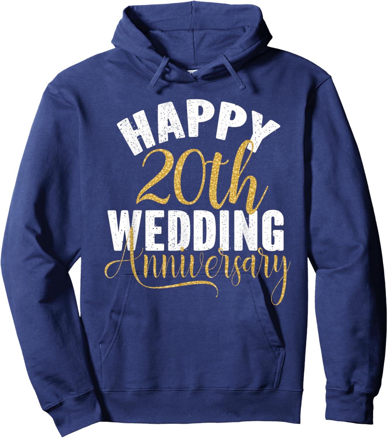 Happy 20th Wedding Anniversary Matching Gift Couples Hoodie - Hoodie | Navy