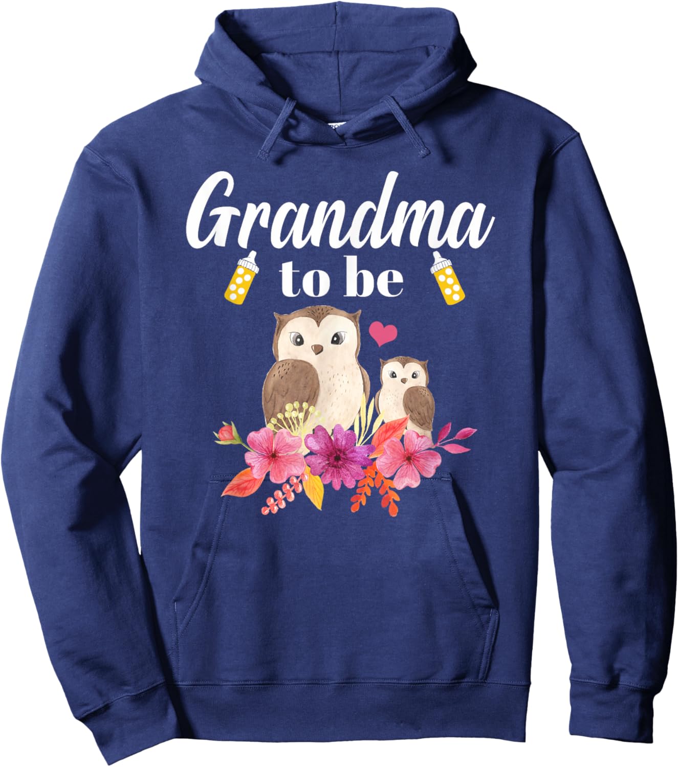 Grandma To Be Owl Baby Shower Hoodie - Hoodie | Navy
