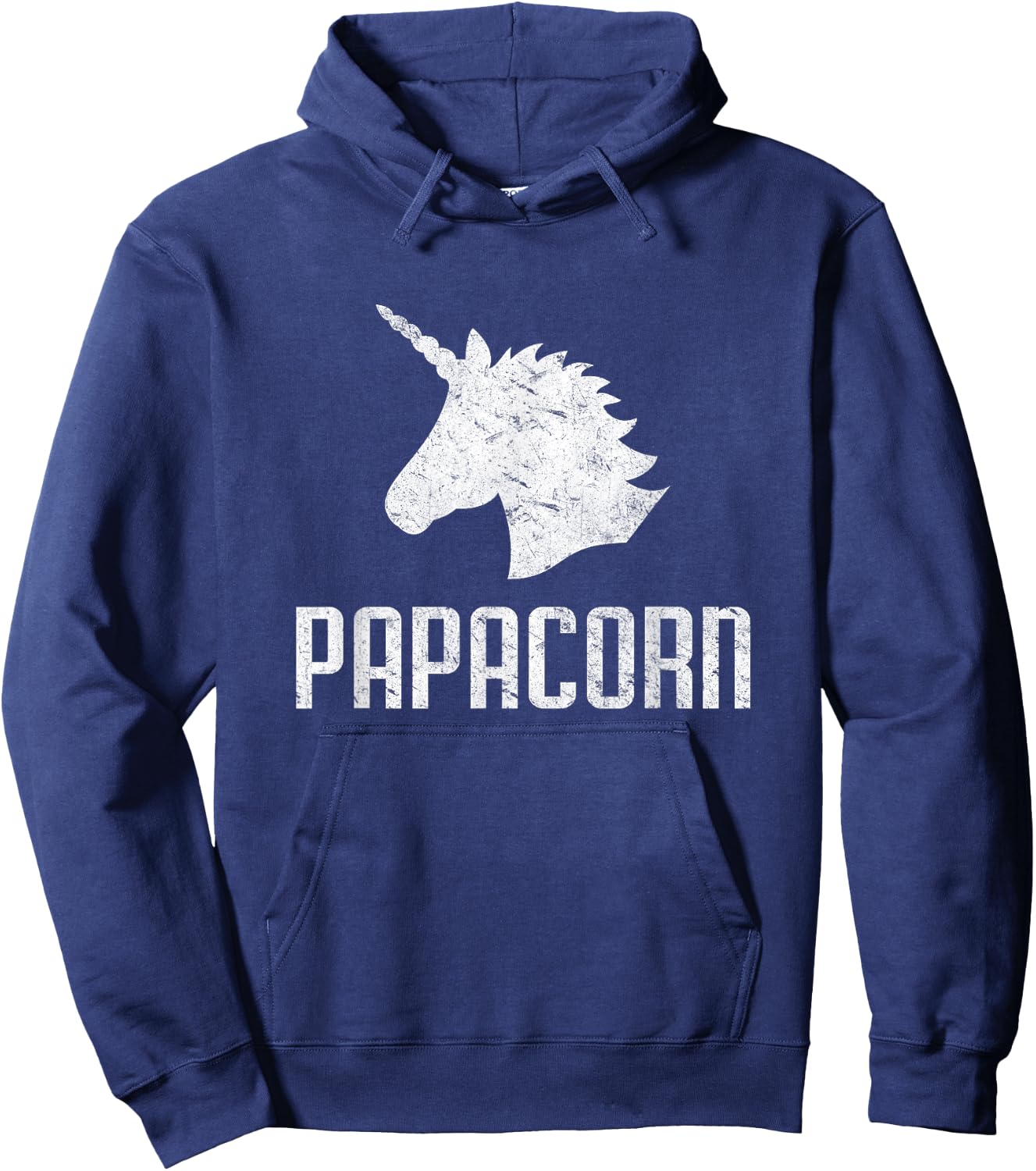 Papa Corn Unicorn Dad Funny Matching Birthday Party Hoodie - Hoodie | Navy