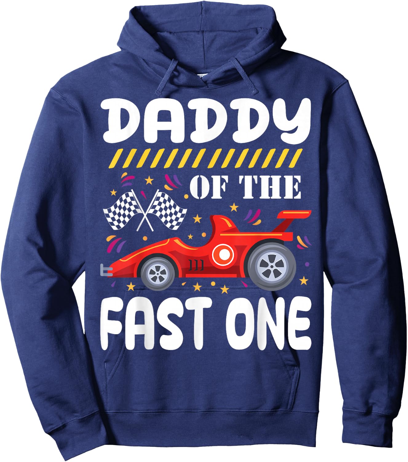 Daddy of The Fast One Birthday 1st Race Car Family Matching Hoodie - Hoodie | Navy
