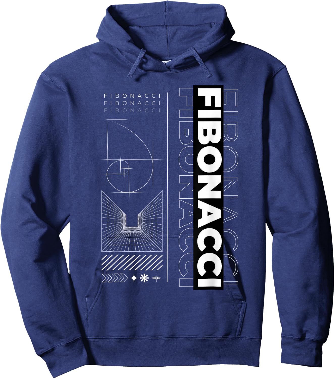 Fibonacci Golden Spiral Hoodie - Hoodie | Navy