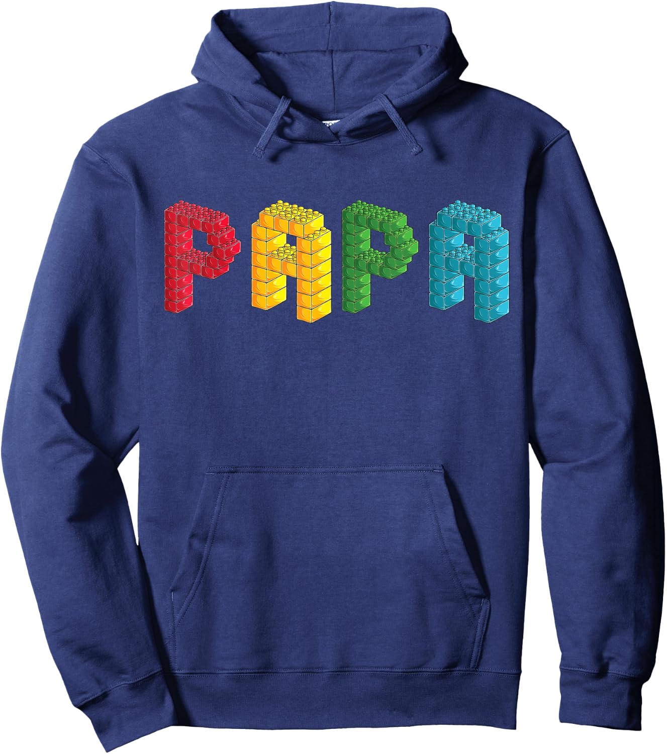 Papa Master Builder Building Bricks Blocks Family Set Hoodie - Hoodie | Navy