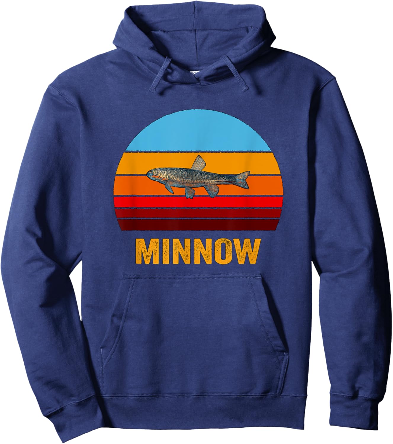 Retro Vintage Style Sunset Minnow Hoodie - Hoodie | Navy
