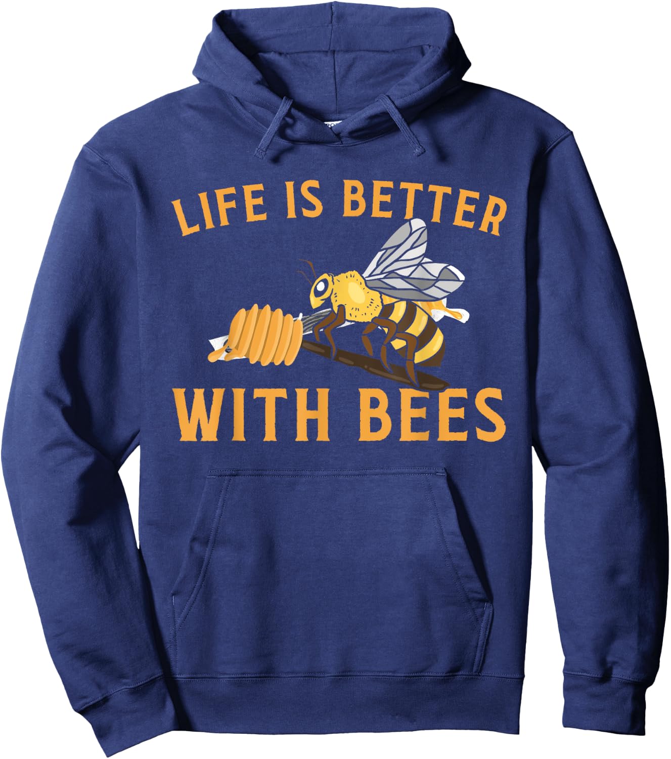 Cool Bee Design Women Honey Bumble Bee Beekeeping Hoodie - Hoodie | Navy