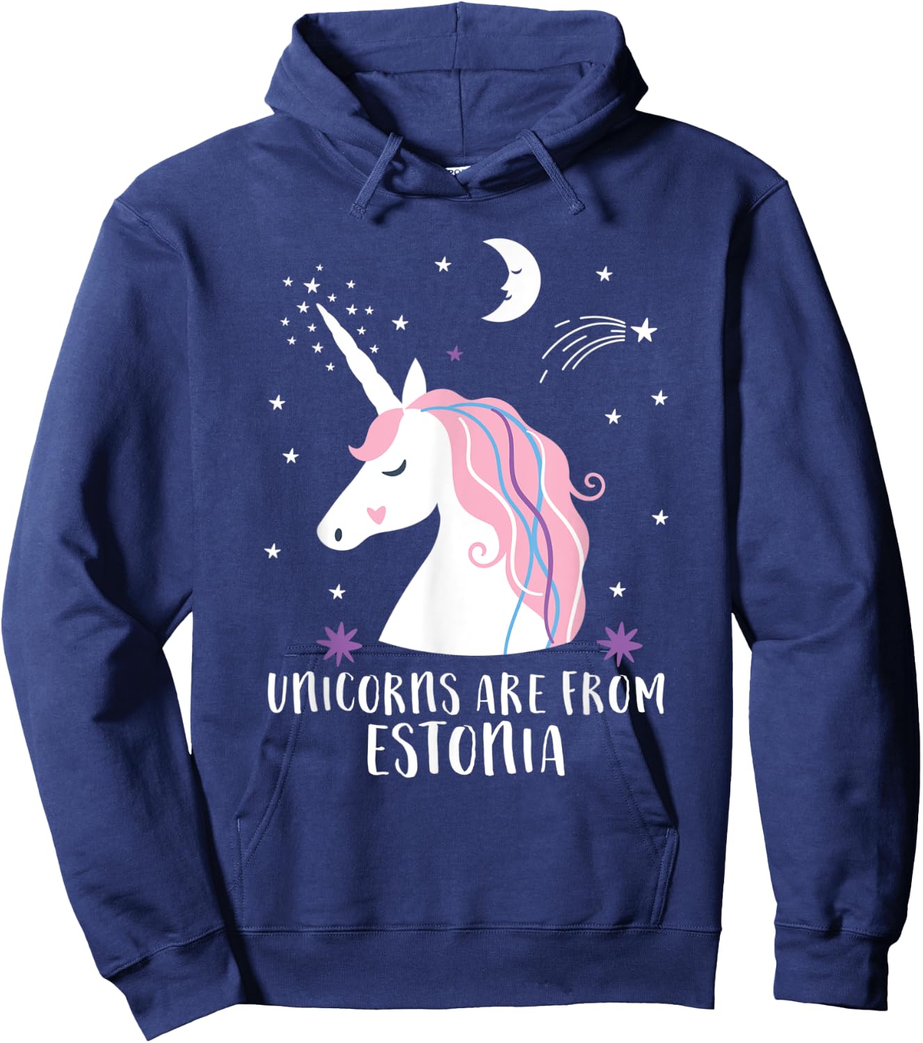 Unicorns Are From Estonia Funny Home Country Estonian Pride Hoodie - Hoodie | Navy