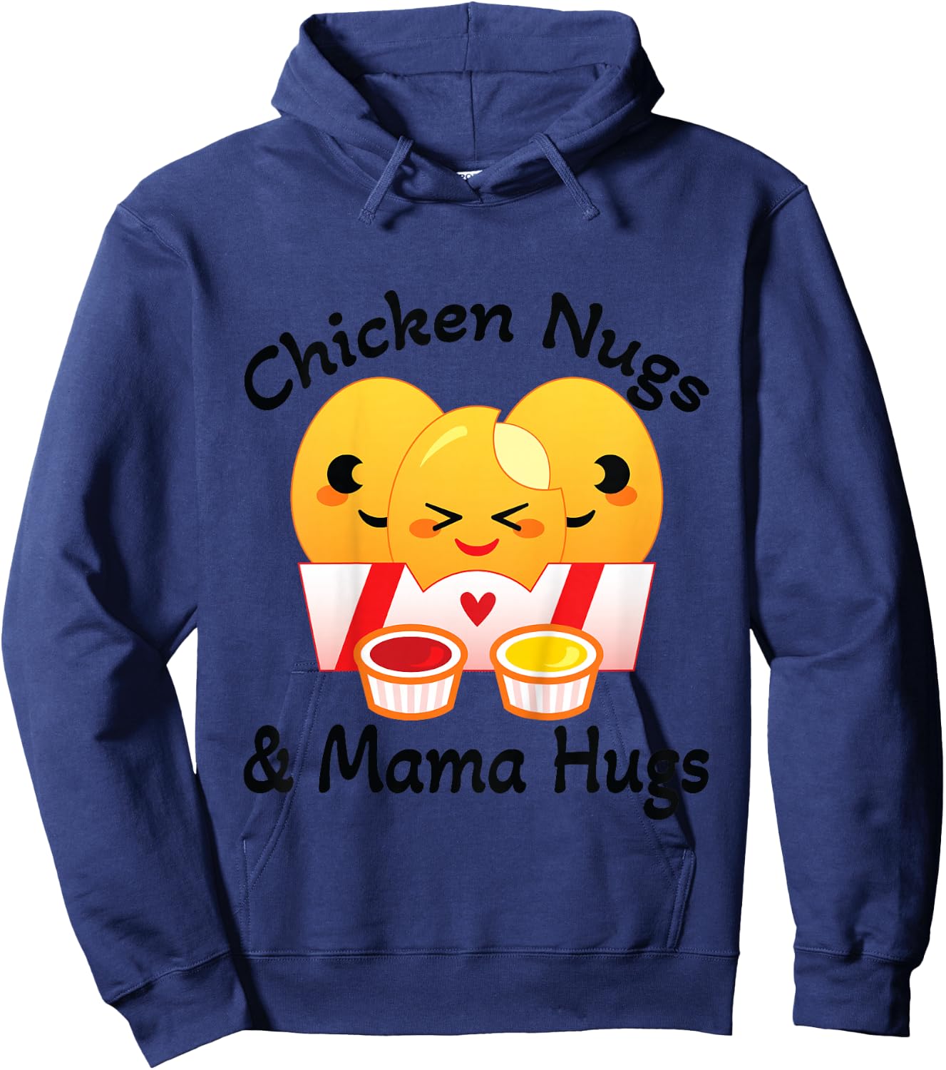 Chicken Nuggets and Mama Hugs Hoodie - Hoodie | Navy
