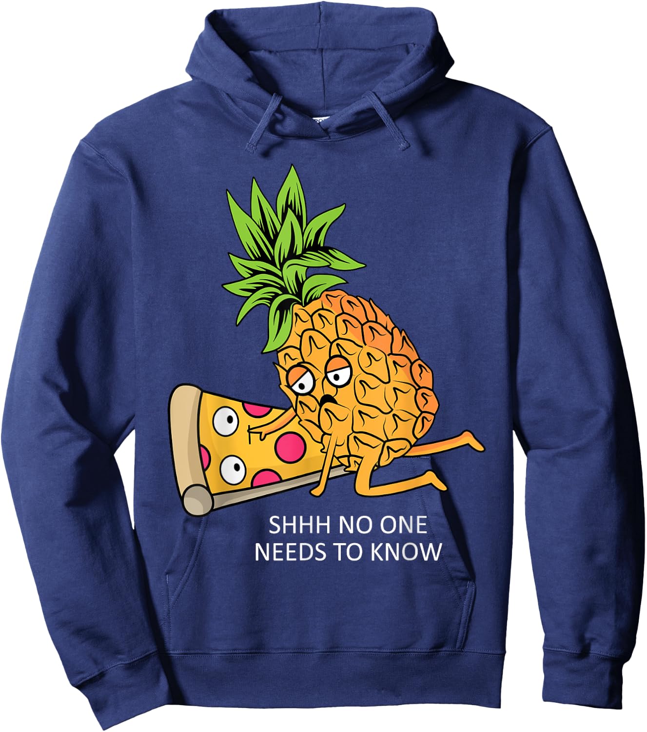 Pineapple Belongs on Pizza Lover Funny Food Pun Hoodie - Hoodie | Navy