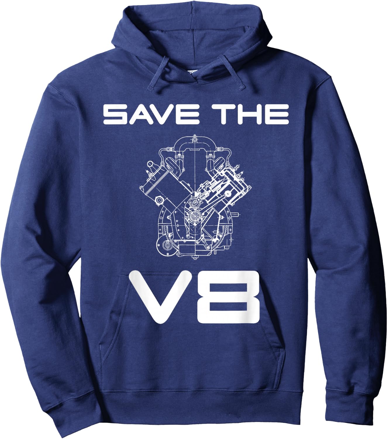 Save The V8 Custom Car Muscle Car Classic Car Owner Mechanic Hoodie - Hoodie | Navy