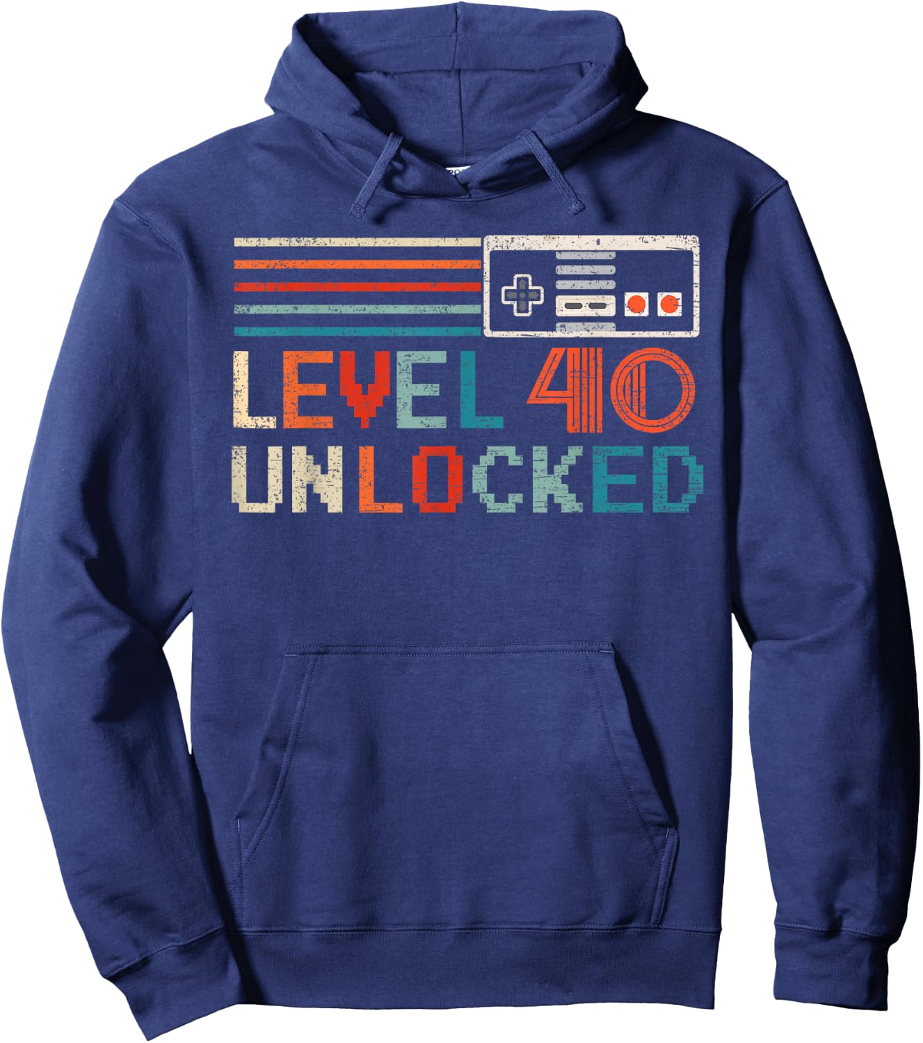 Unlocked Level 40 Birthday Boy Video Game Controller Hoodie - Hoodie | Navy