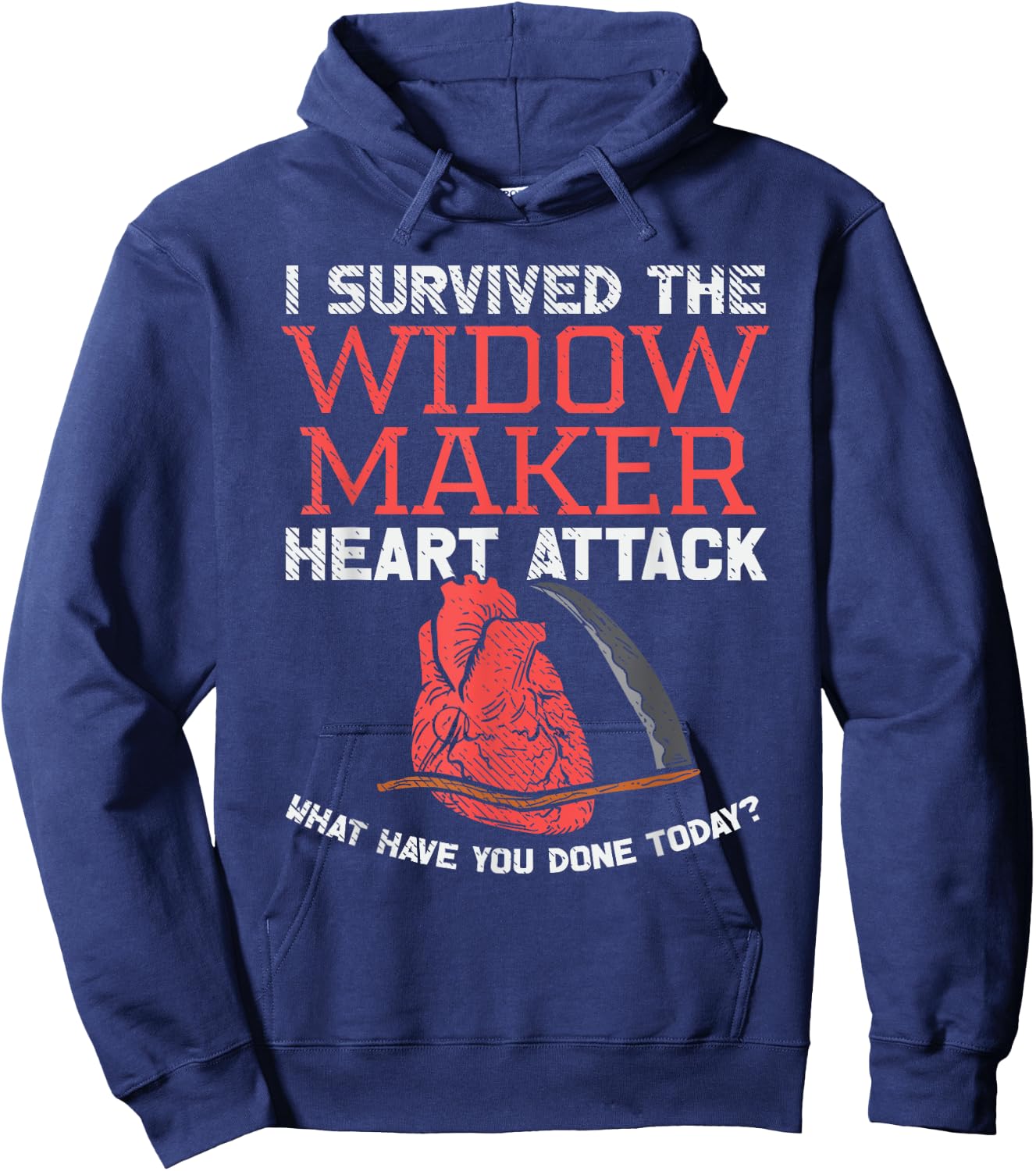 Widow Maker Heart Attack Funny Joke Heart Surgery Survivor Hoodie - Hoodie | Navy