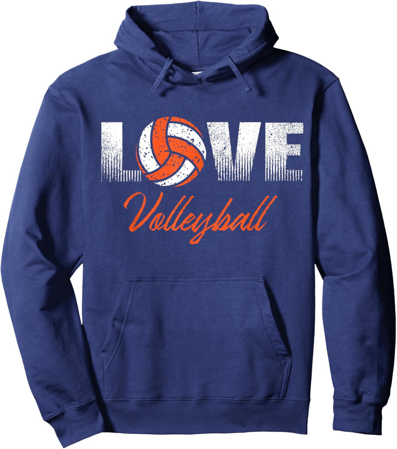 Orange Volleyball Team or Player Gift Hoodie - Hoodie | Navy