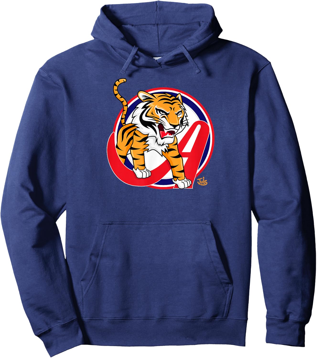 Juls Designs - Tigres Aragua - Venezuela -Kids Black Cotton Blend Hoodie - Hoodie | Navy