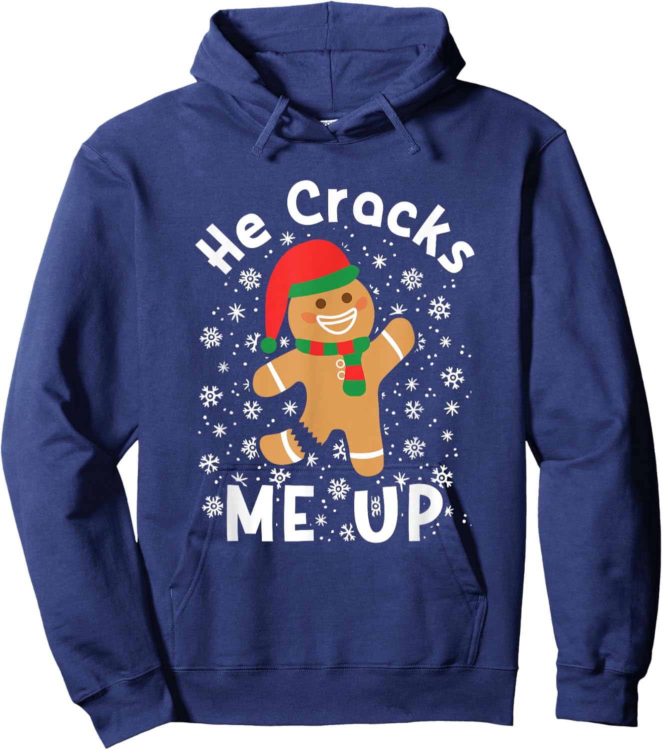 Gingerbread Man Woman Couples Christmas Holiday Matching Hoodie - Hoodie | Navy