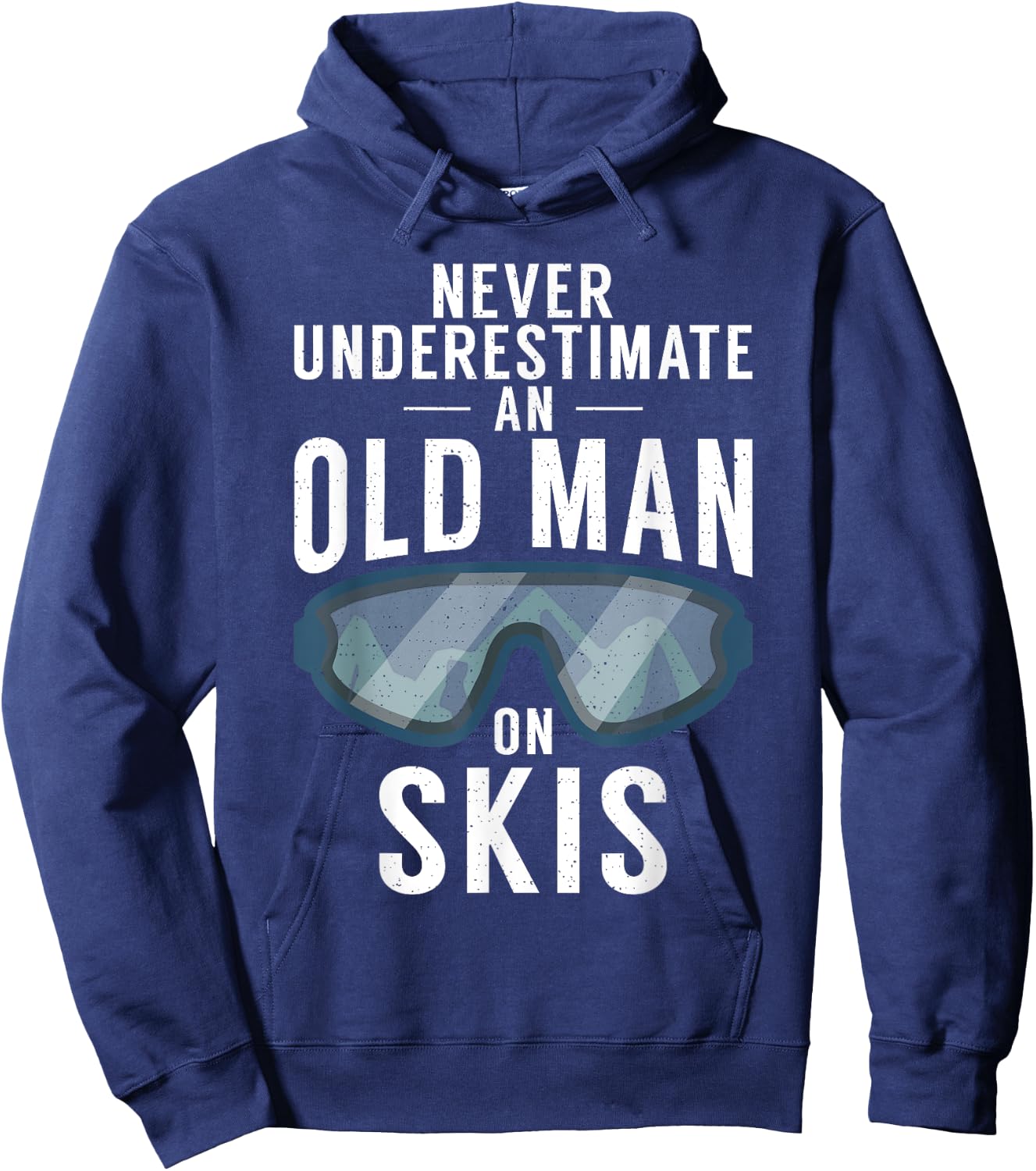 Never underestimate an Old man on Skis Winter Sport Skier Hoodie - Hoodie | Navy