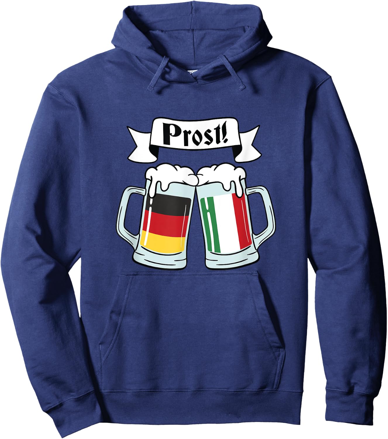 Funny Beer, Prost - Italy Germany Flag Hoodie - Hoodie | Navy