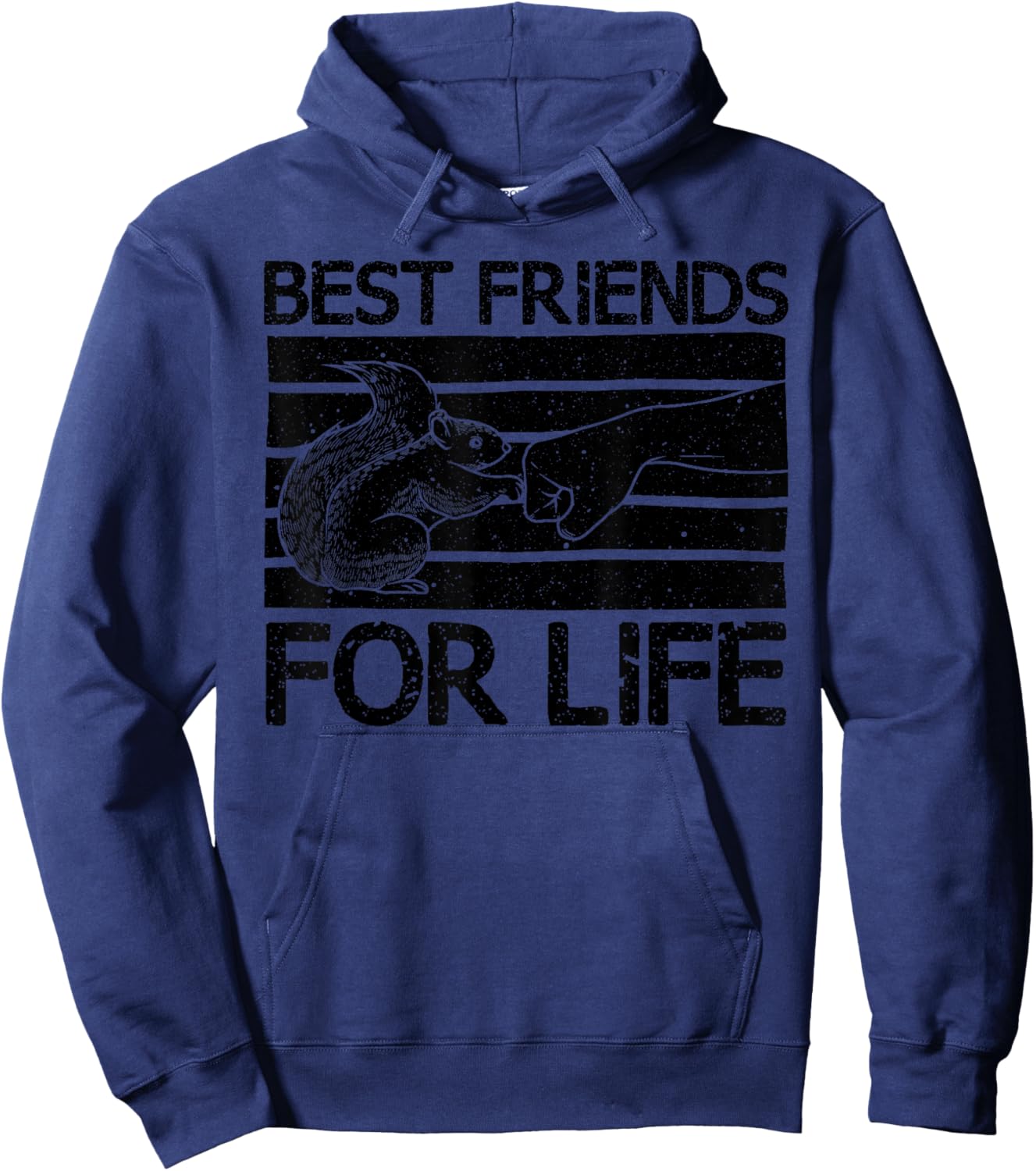 Funny Best Friends For Life Squirrel Gift Cool Fist Bump Hoodie - Hoodie | Navy