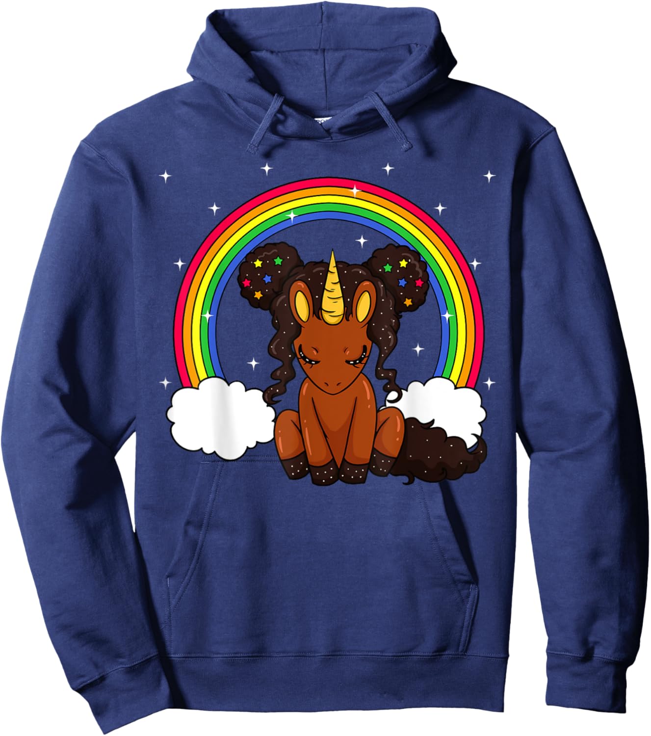 African American Unicorn African Unicorn Love Hoodie - Hoodie | Navy