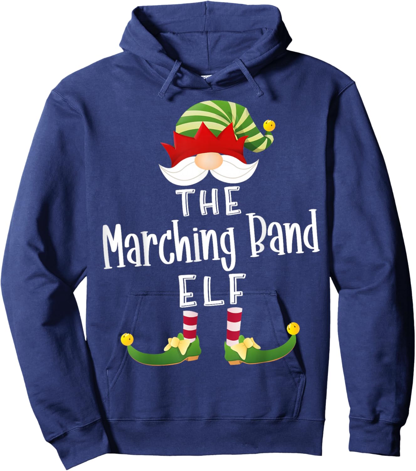 Marching Band Elf Group Christmas Funny Pajama Party Hoodie - Hoodie | Navy