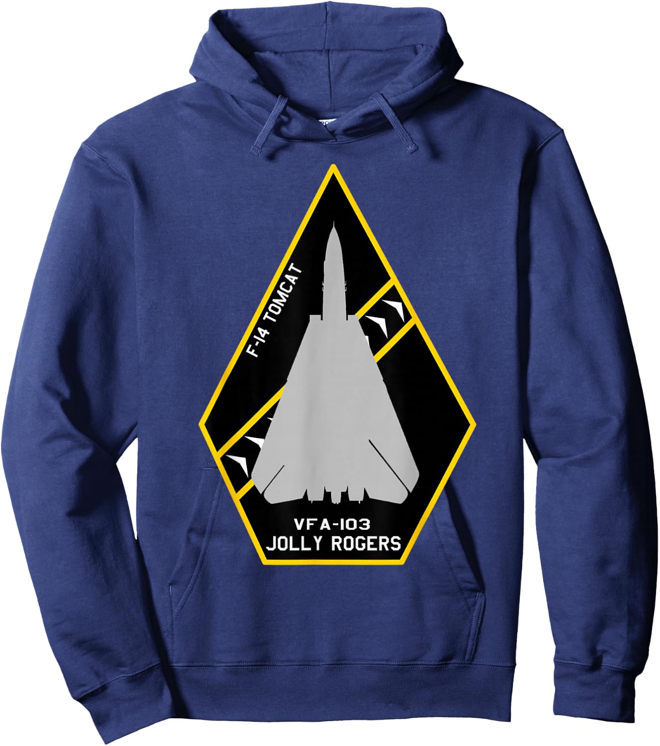 VFA-103 Jolly Rogers F-14 Tomcat Jet Aircraft"Patch" Hoodie - Hoodie | Navy