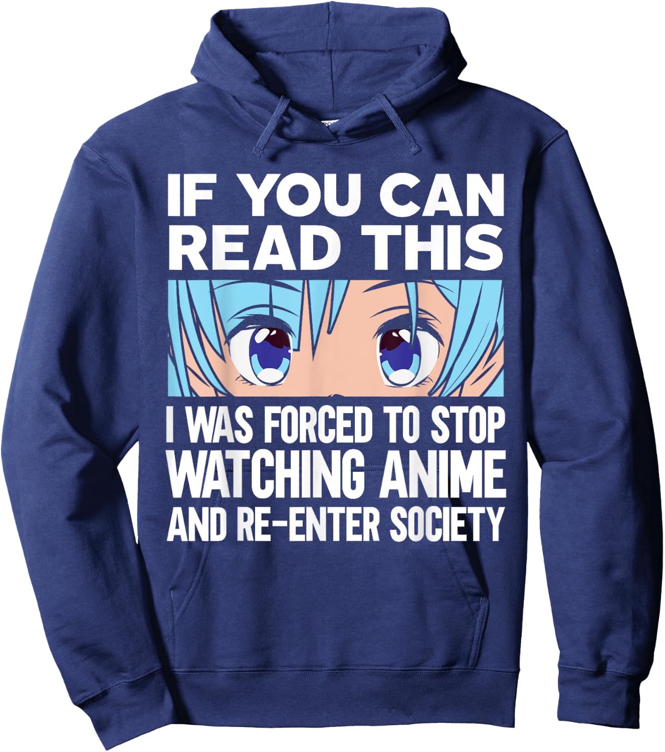 Anime art forced to re-enter society stop watching anime Hoodie - Hoodie | Navy