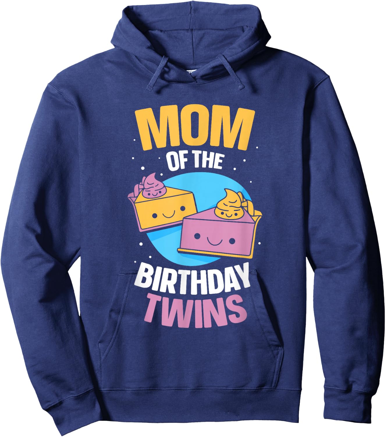 Mother of the Birthday Twins Birthday Twin Mum Hoodie - Hoodie | Navy