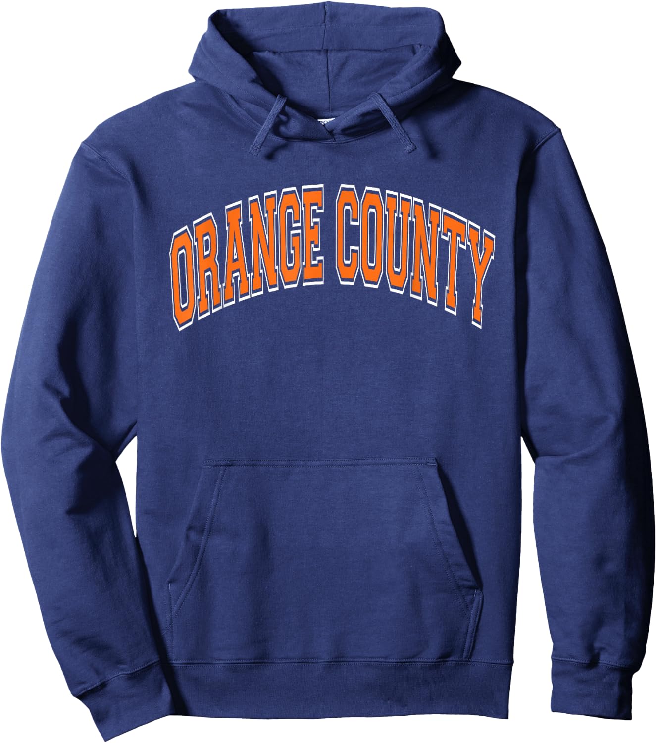 Orange County Arched Orange Text Hoodie - Hoodie | Navy