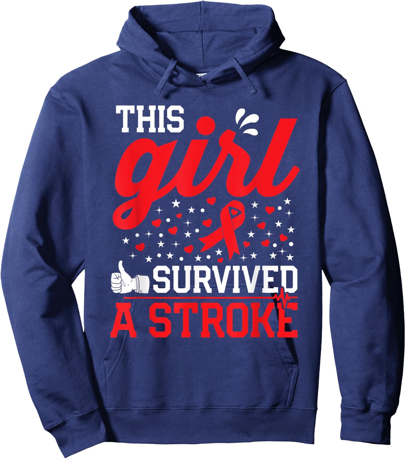 This Girl Survived a Stroke Survivor Recovery Gift Woman Mom Hoodie - Hoodie | Navy