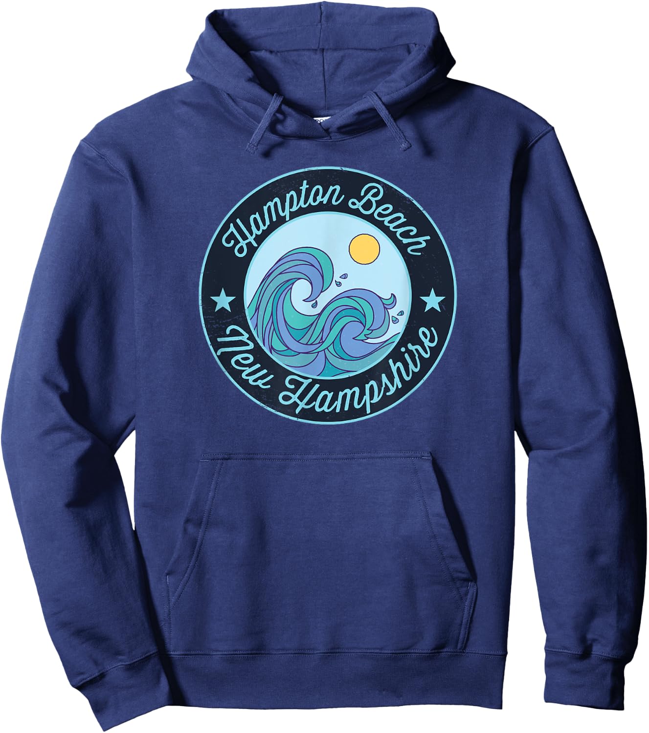Hampton Beach NH New Hampshire Souvenir Nautical Surfer Grap Women Kids Hoodie - Hoodie | Navy