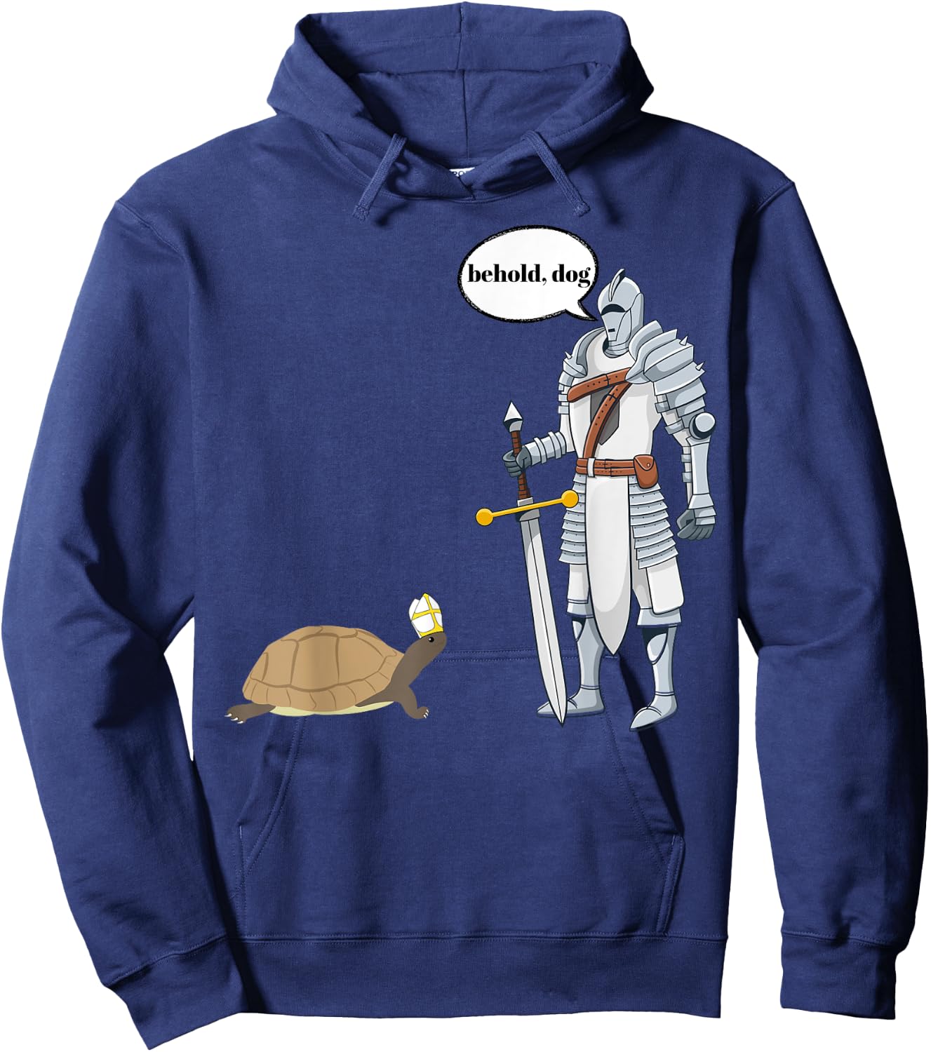 Behold Dog Funny Turtle Wearing A Priest Hat Hilarious Gamer Hoodie - Hoodie | Navy