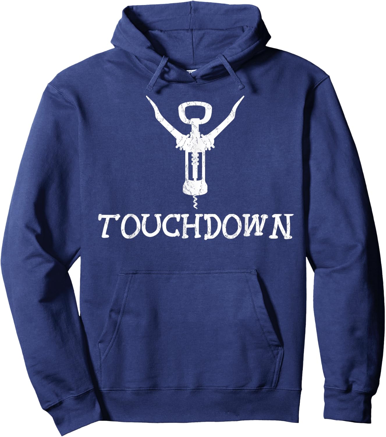 Touchdown Wine Corkscrew Football Humor Hoodie - Hoodie | Navy