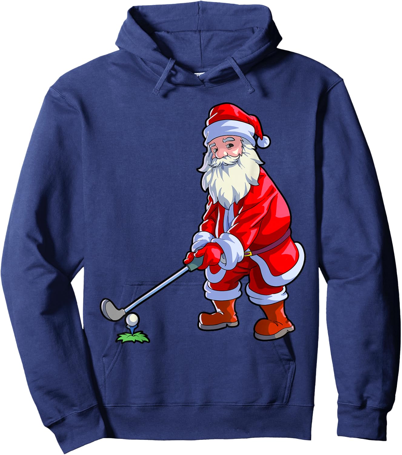 Golf Lover Christmas Shirt Men Golf Club Golfing Santa Claus Hoodie - Hoodie | Navy