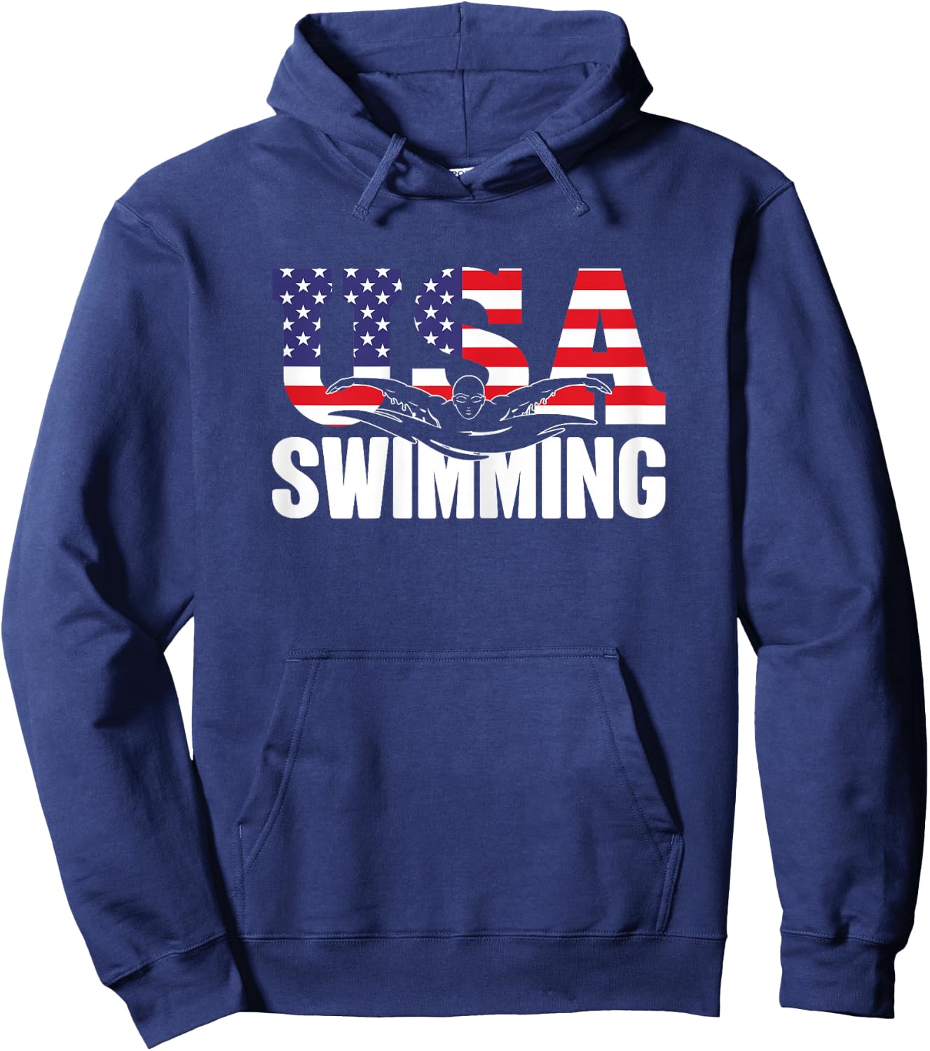 Swimming - US American Flag - Water, Swimmer & Swim Hoodie - Hoodie | Navy