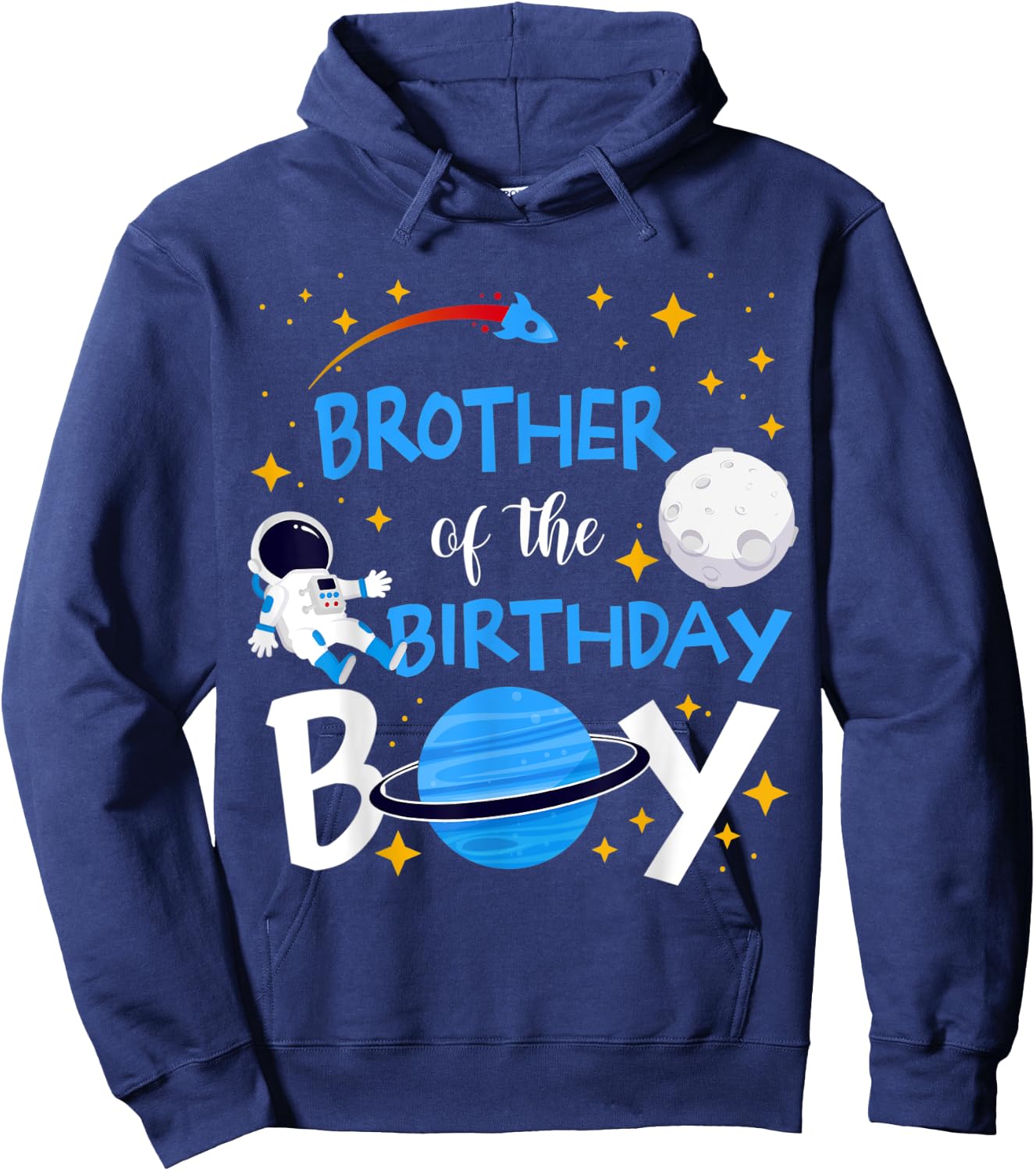 Brother of The Birthday Boy Space Astronaut Matching Family Hoodie - Hoodie | Navy