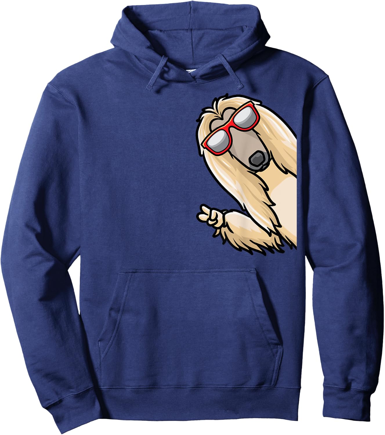 Afghan Hound From Side With Sunglasses Hoodie - Hoodie | Navy