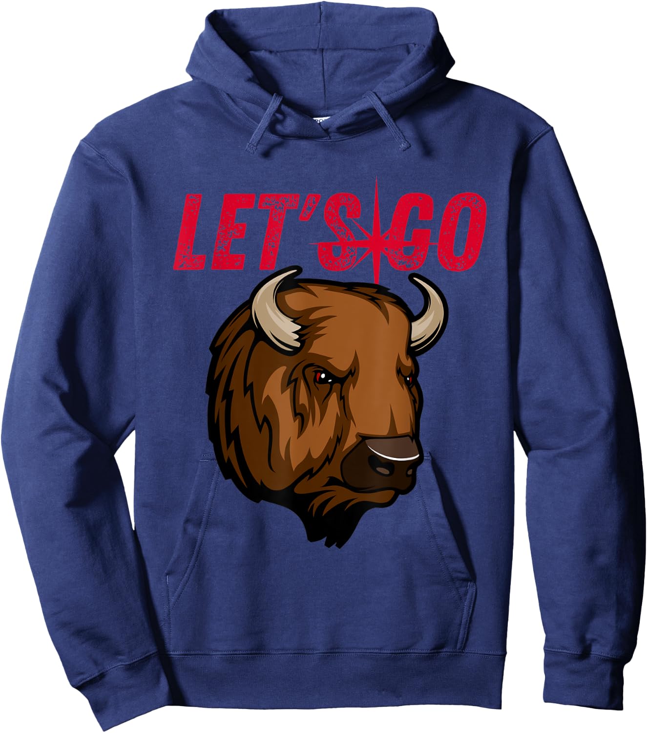 Let's Go Buffalo New York WNY BFLO Vintage Football Hoodie - Hoodie | Navy